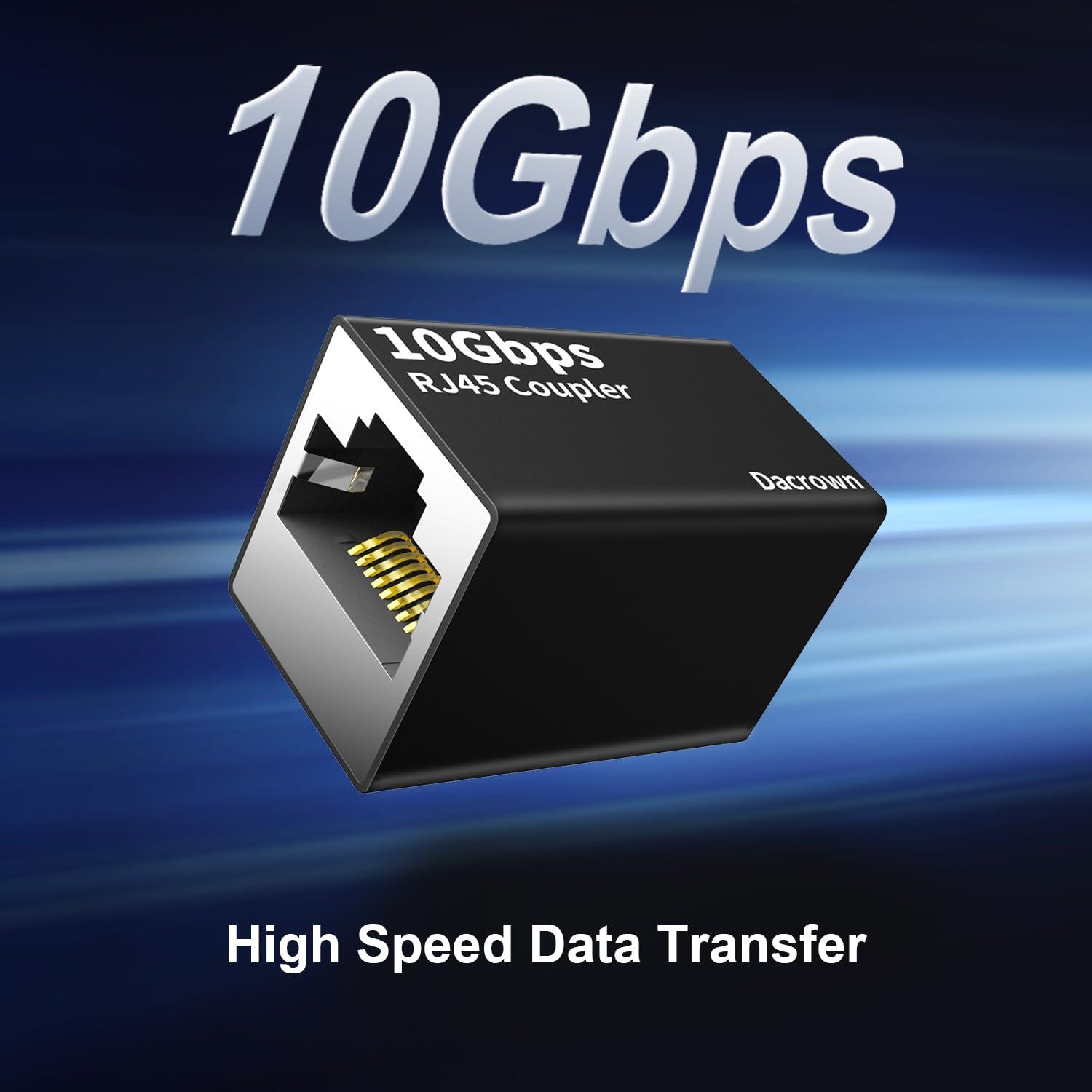 Acoplador RJ45 Ethernet Dacrown 10Gbps 3Pack Extensor 100m