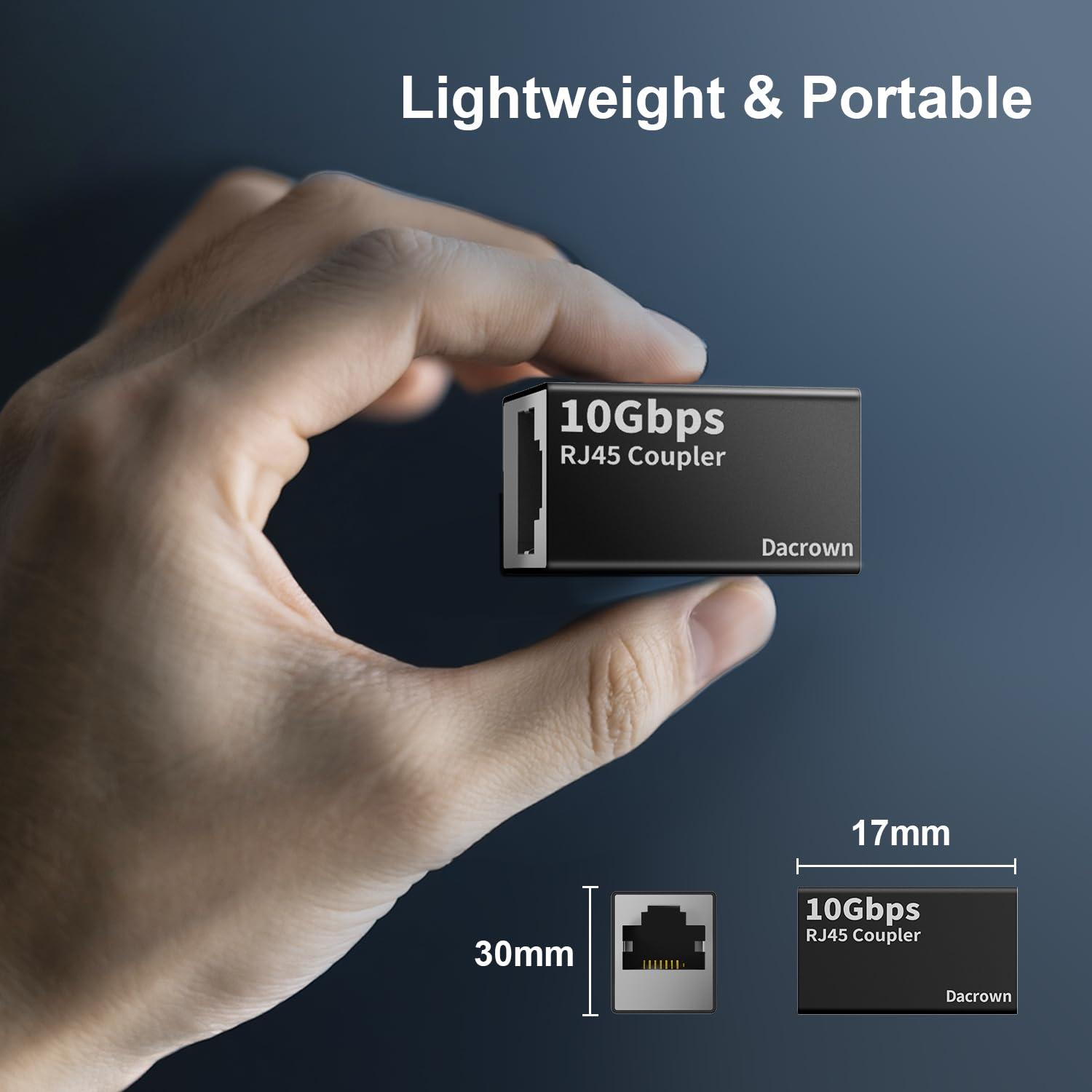 Acoplador RJ45 Ethernet Dacrown 10Gbps 3Pack Extensor 100m