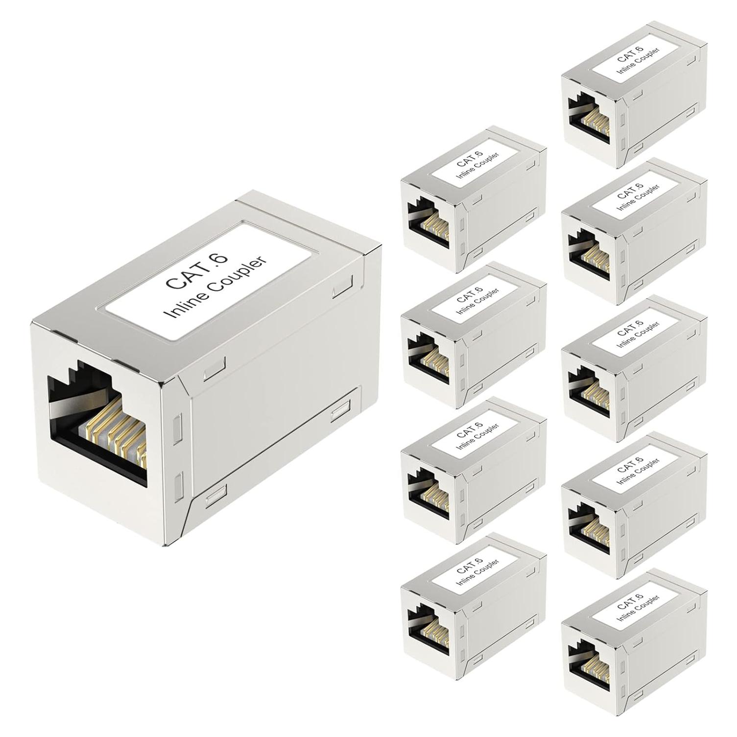 Acoplador Ethernet RJ45 Cat6 VCELINK Blindado 10 Unidades
