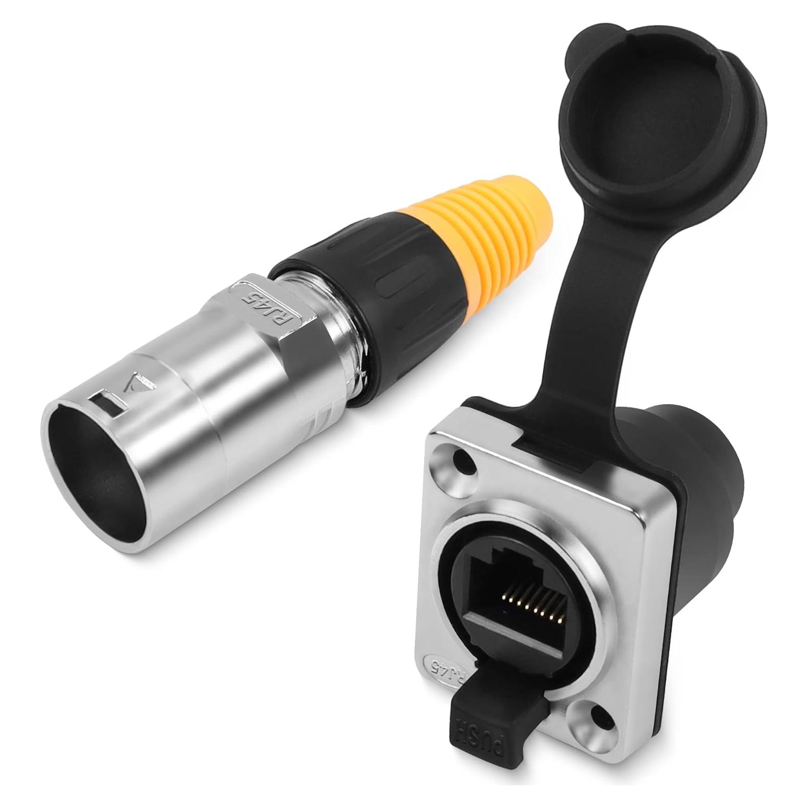 Conector RJ45 a Prueba de Agua CAT6 QIANRENON Montaje en Panel