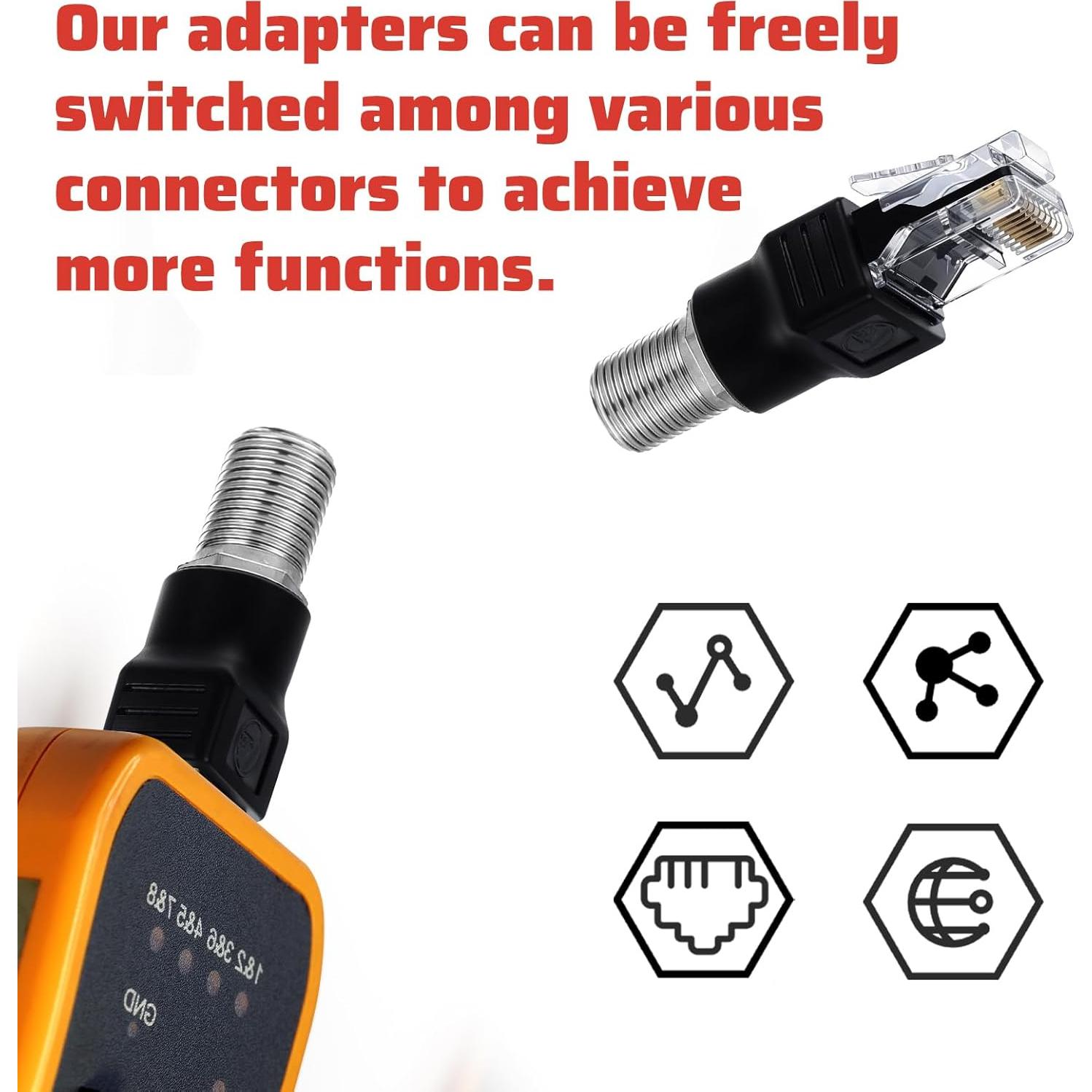 Adaptador Coaxial a Ethernet Alrhso F hembra a RJ45 macho 2 Pcs