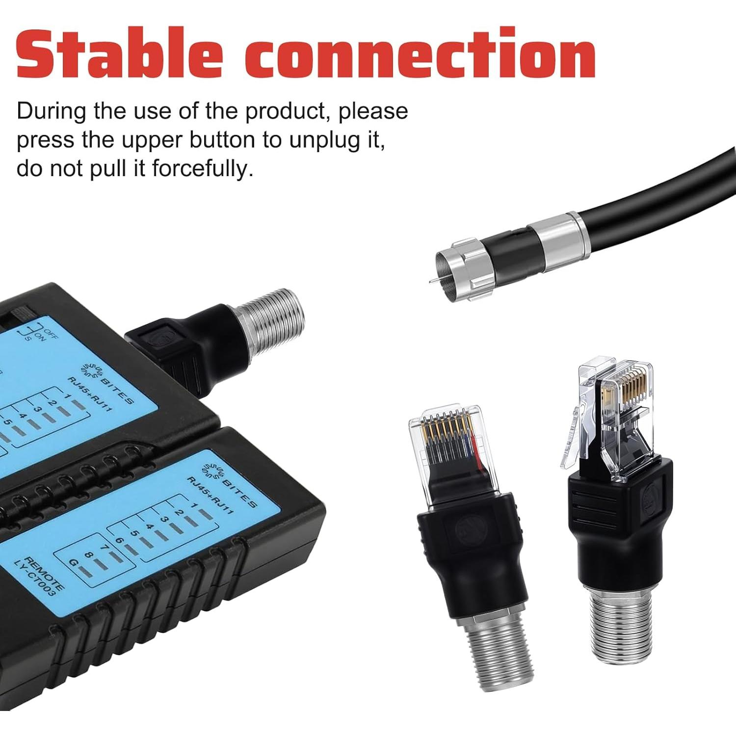 Adaptador Coaxial a Ethernet Alrhso F hembra a RJ45 macho 2 Pcs