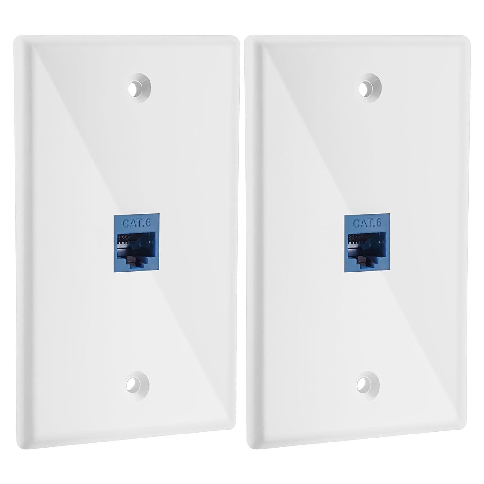 Placa de Pared Ethernet RJ45 Cat6 Hembra a Hembra BERANMEY - Paquete de 2