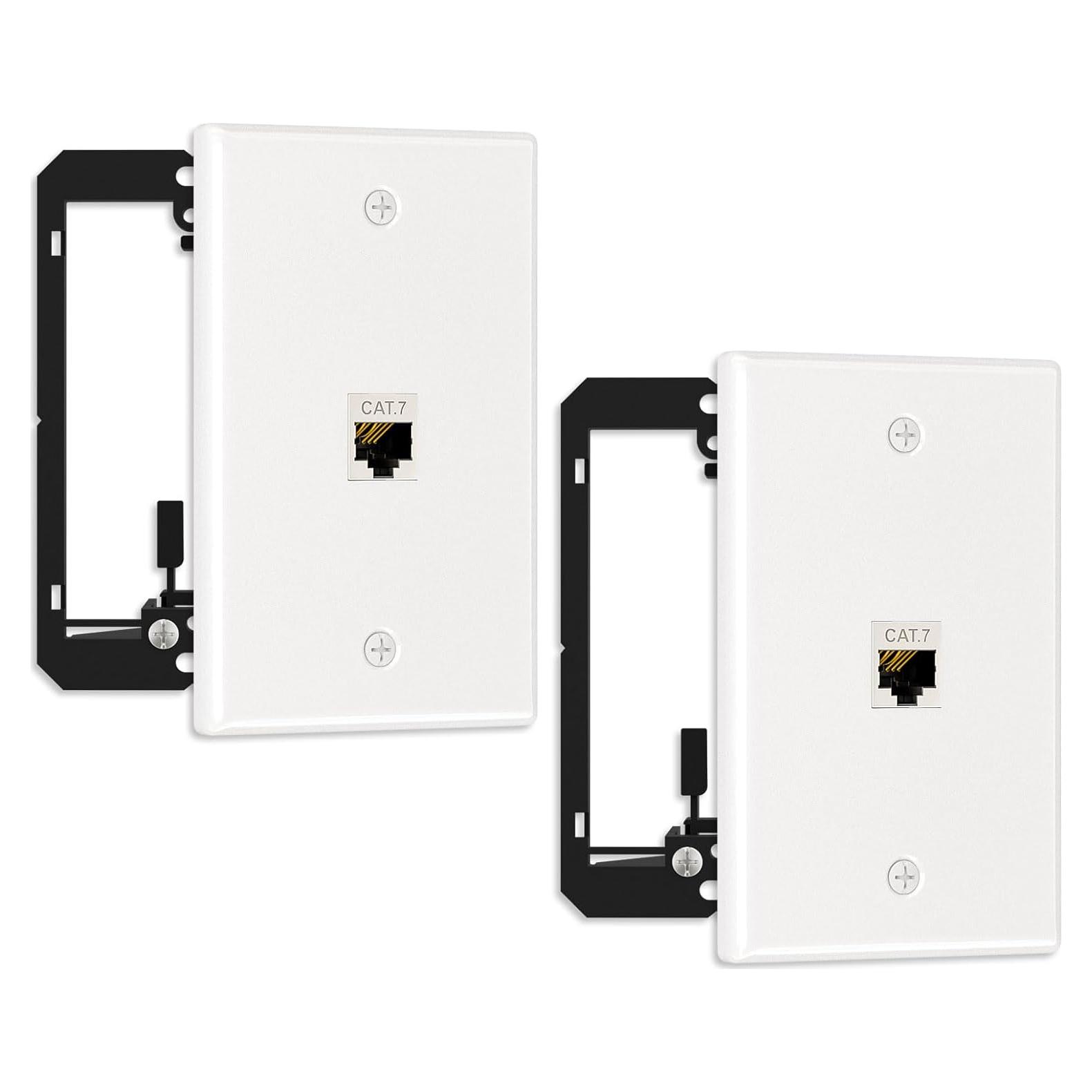 Placa de Pared Ethernet FGB 1 Puerto Cat7 2 Pack Blanco