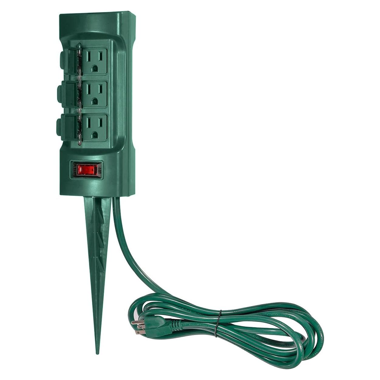 Estaca de Potencia Exterior BESTTEN 6 Salidas 9 Pies Verde