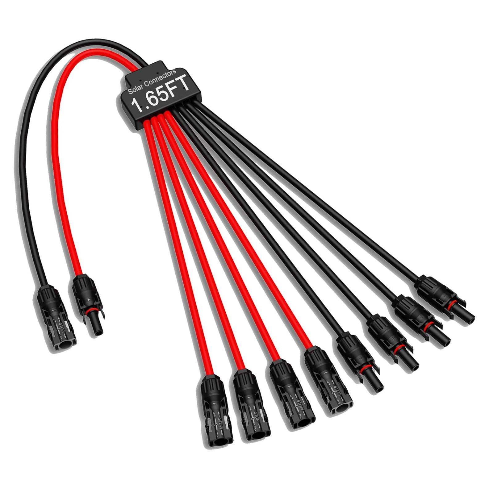 Conectores Solares JXMXRPV para 4 Paneles, Adaptador Y 2 a 8