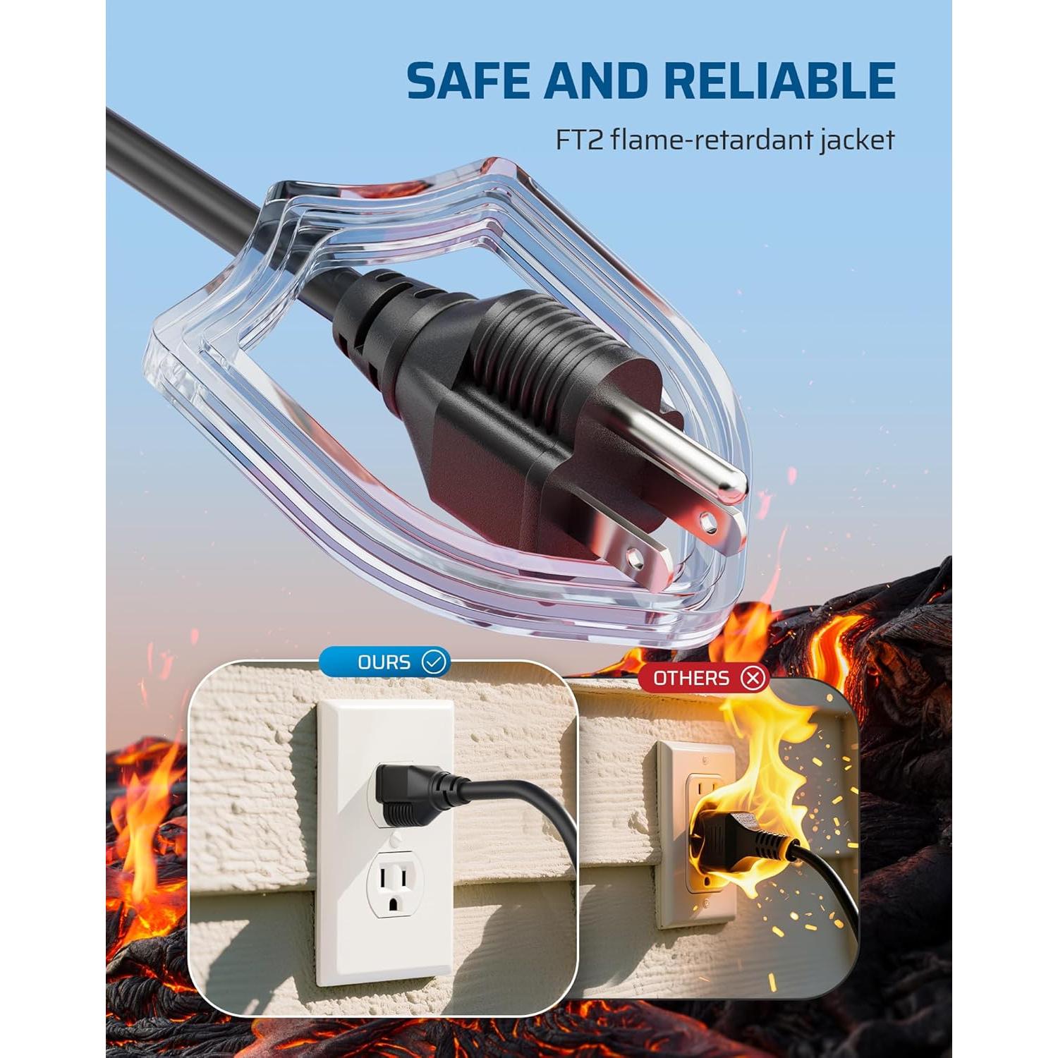 Divisor de Cable de Energía 1 a 3 Dewenwils 45.72 cm Negro