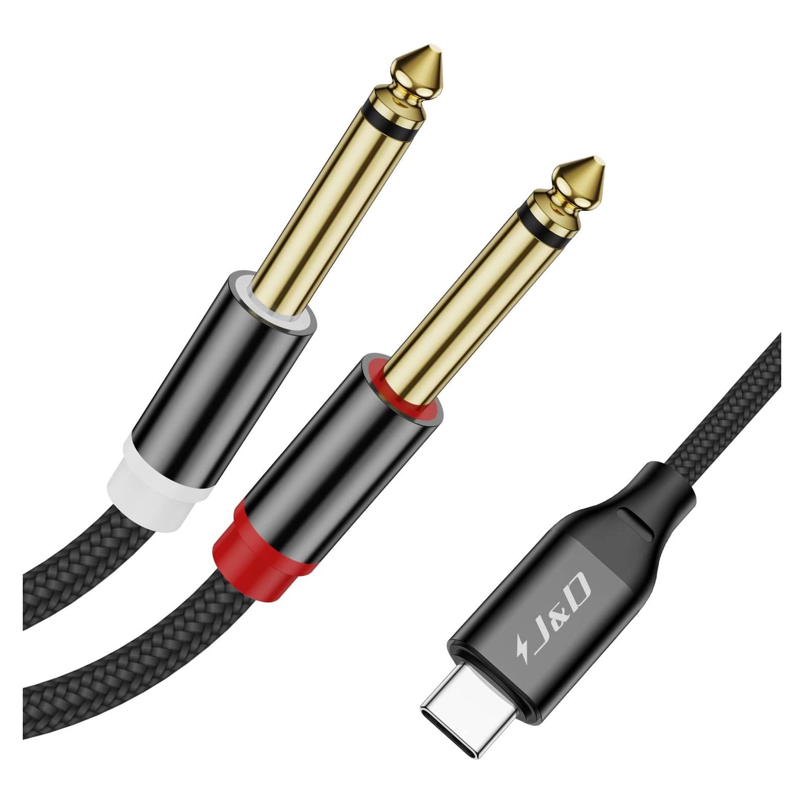Cable de Audio J&D USB C a Doble 6.35mm 2.99m HIFI