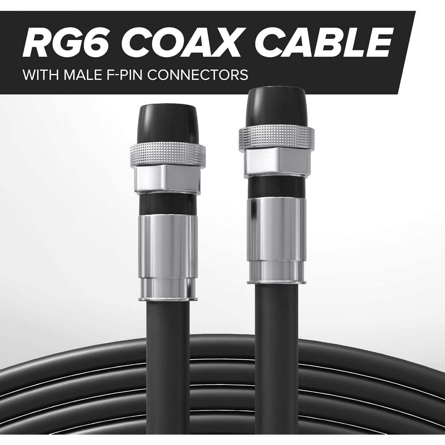 Cable Coaxial RG6 7.5m THE CIMPLE CO Doble Blindaje Negro