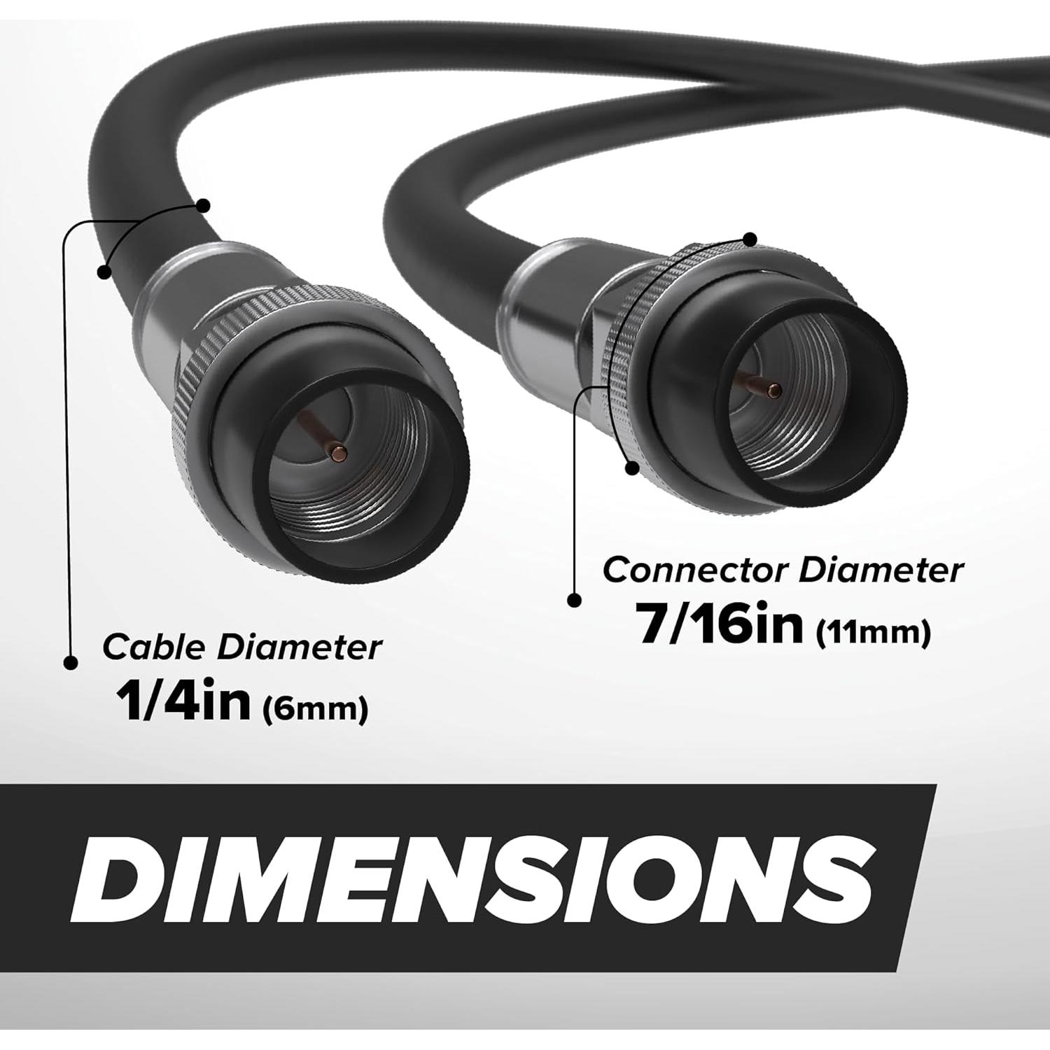 Cable Coaxial RG6 7.5m THE CIMPLE CO Doble Blindaje Negro