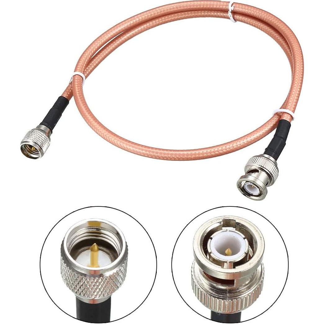 Cable Coaxial RF RG-142 uxcell BNC Macho a Mini UHF 60cm