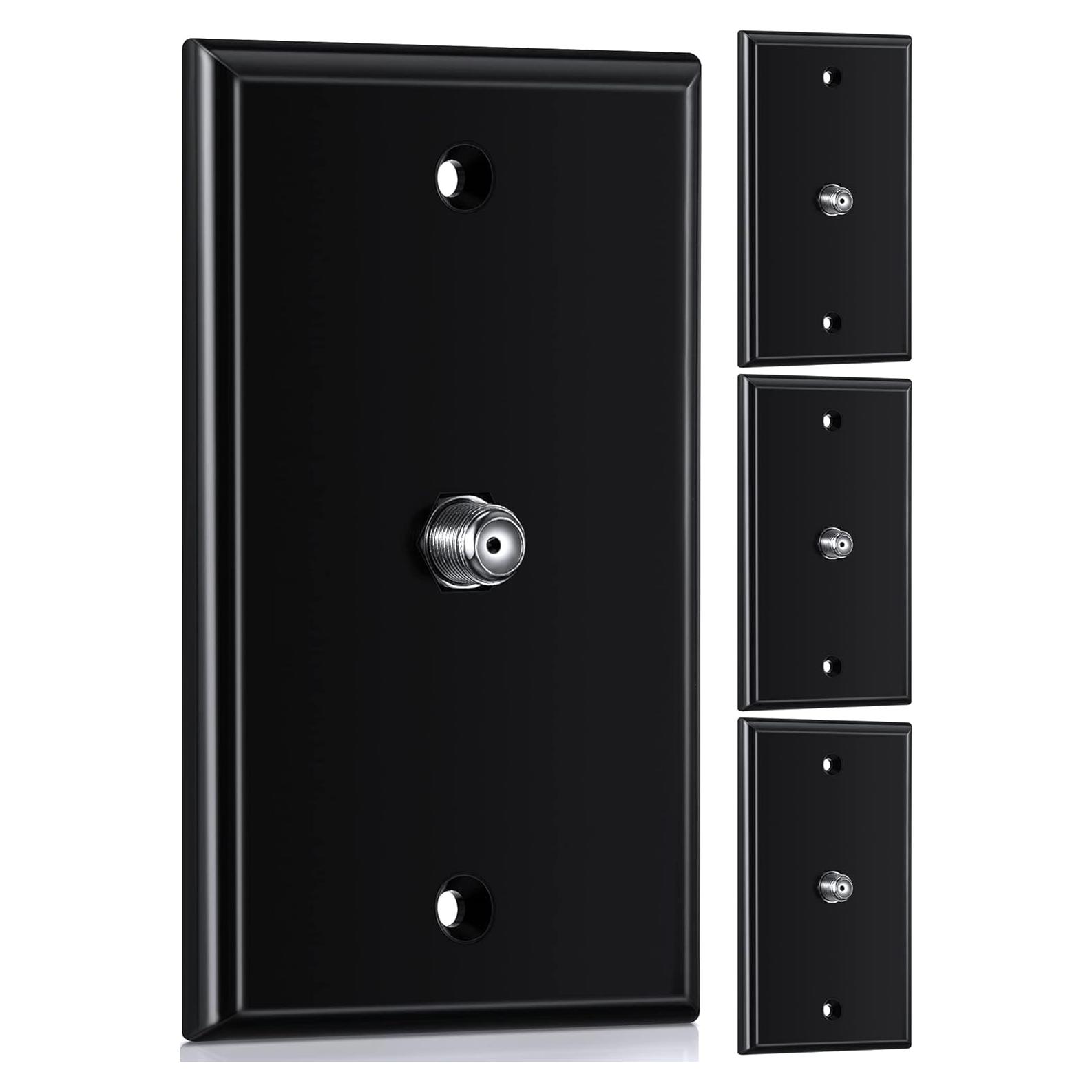 Placas de Pared Coaxiales Weewooday 4 Piezas 1 Puerto ABS