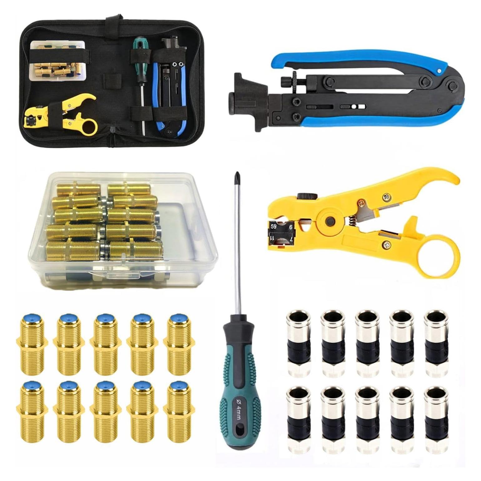 Kit de Herramientas de Crimpado Coaxial Gaobige RG6 RG59 RG11