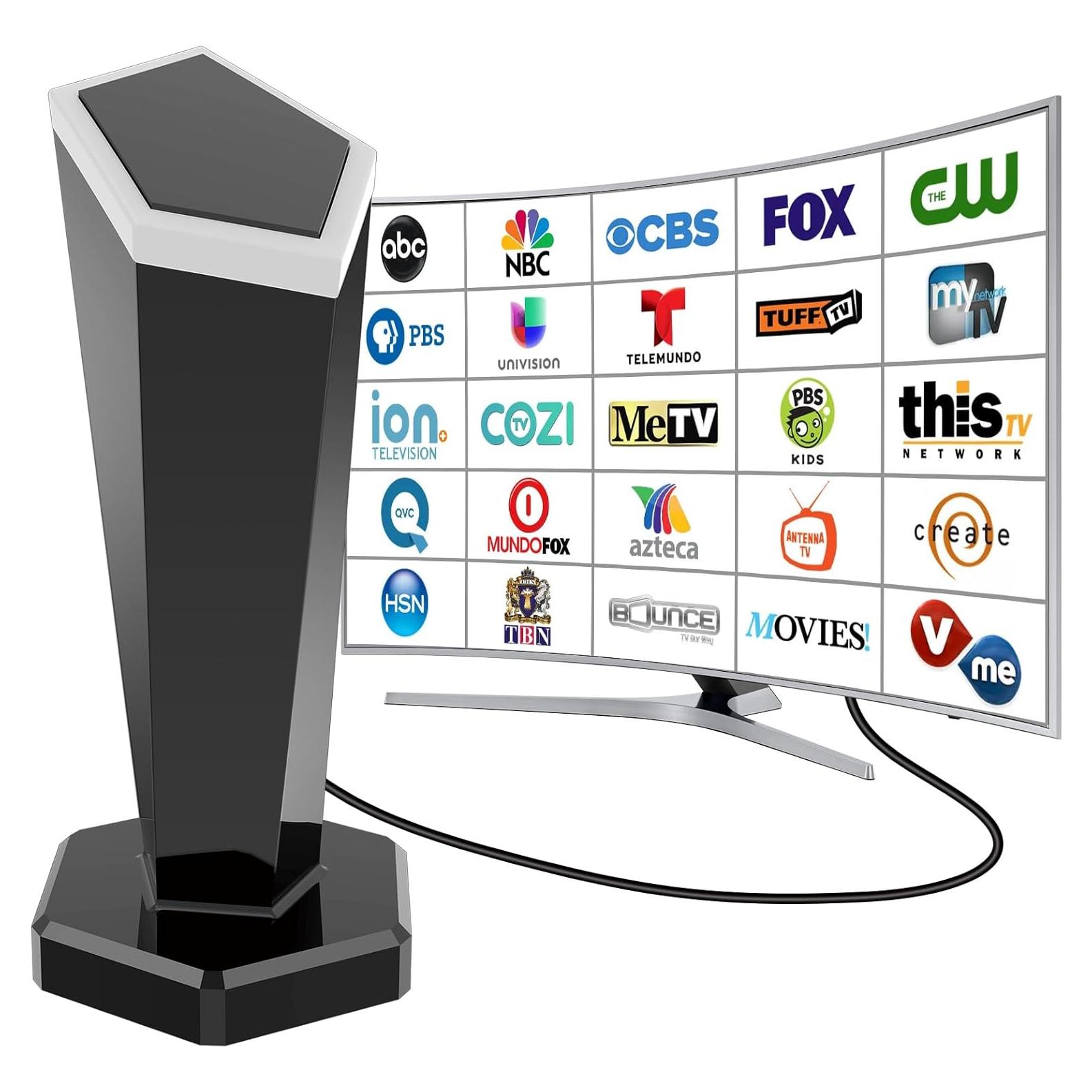 Antena de TV Digital HD QGClearSO 643 km 4K 1080P Fácil Instalación