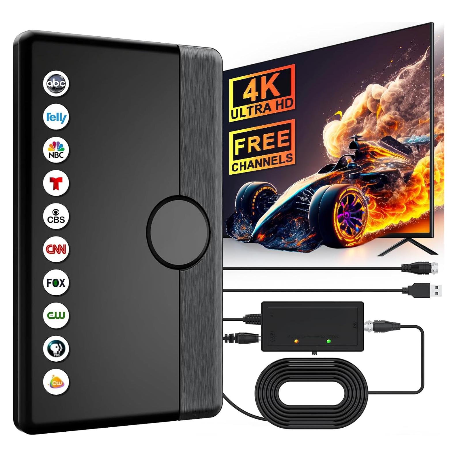 Antena de TV Digital HD iGENJUN 360° con Amplificador 8.0m