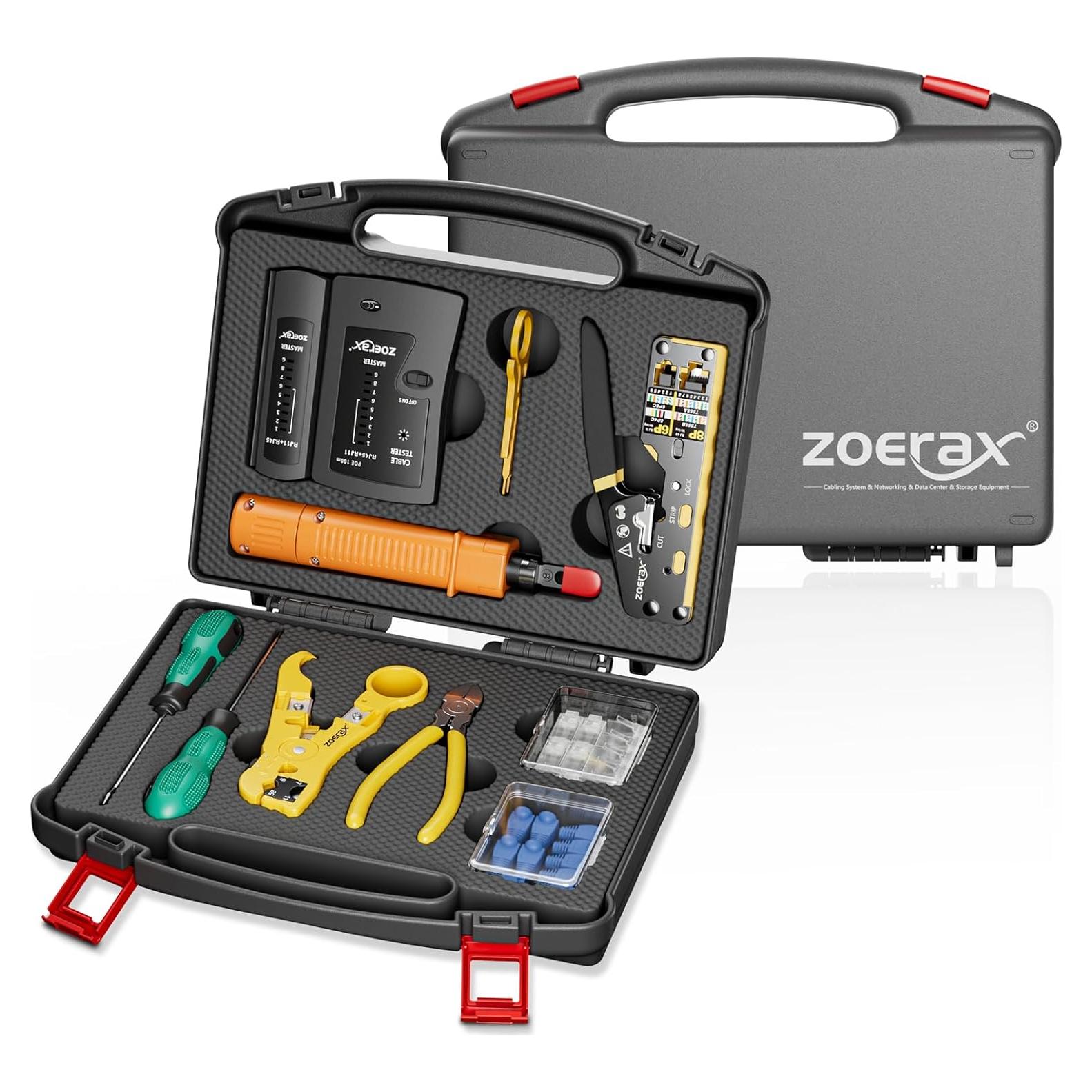 Kit de Herramientas de Red ZOERAX 11 en 1 Crimpadora RJ45