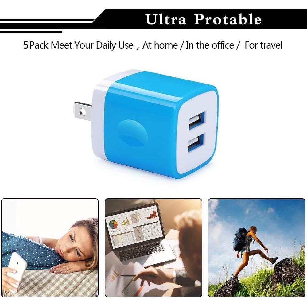 Cargador de Pared USB 2 Puertos 2.1A Shenzhen Putuo - Paquete de 5