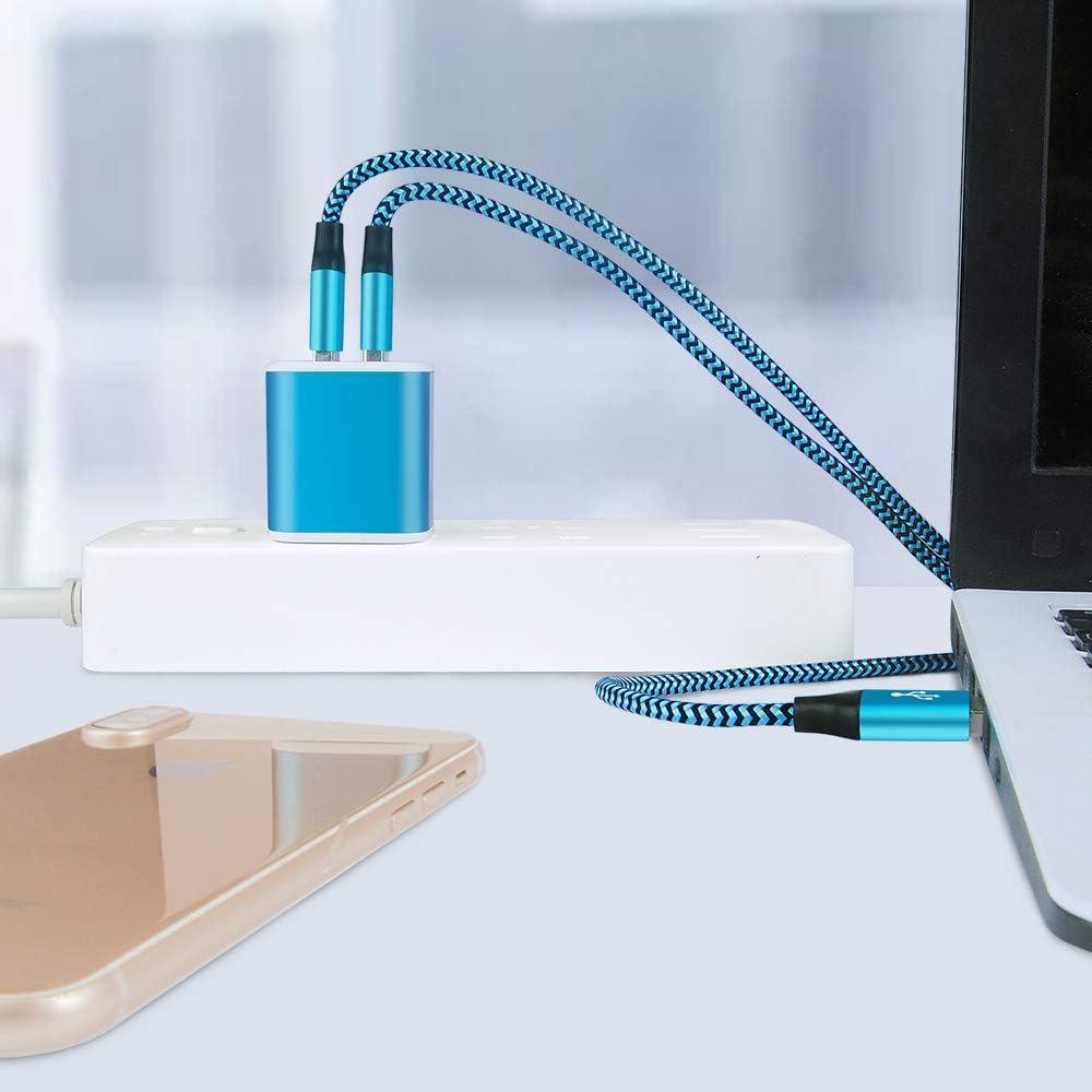 Cargador de pared USB AILKIN 2Pack 2.1A carga rápida azul