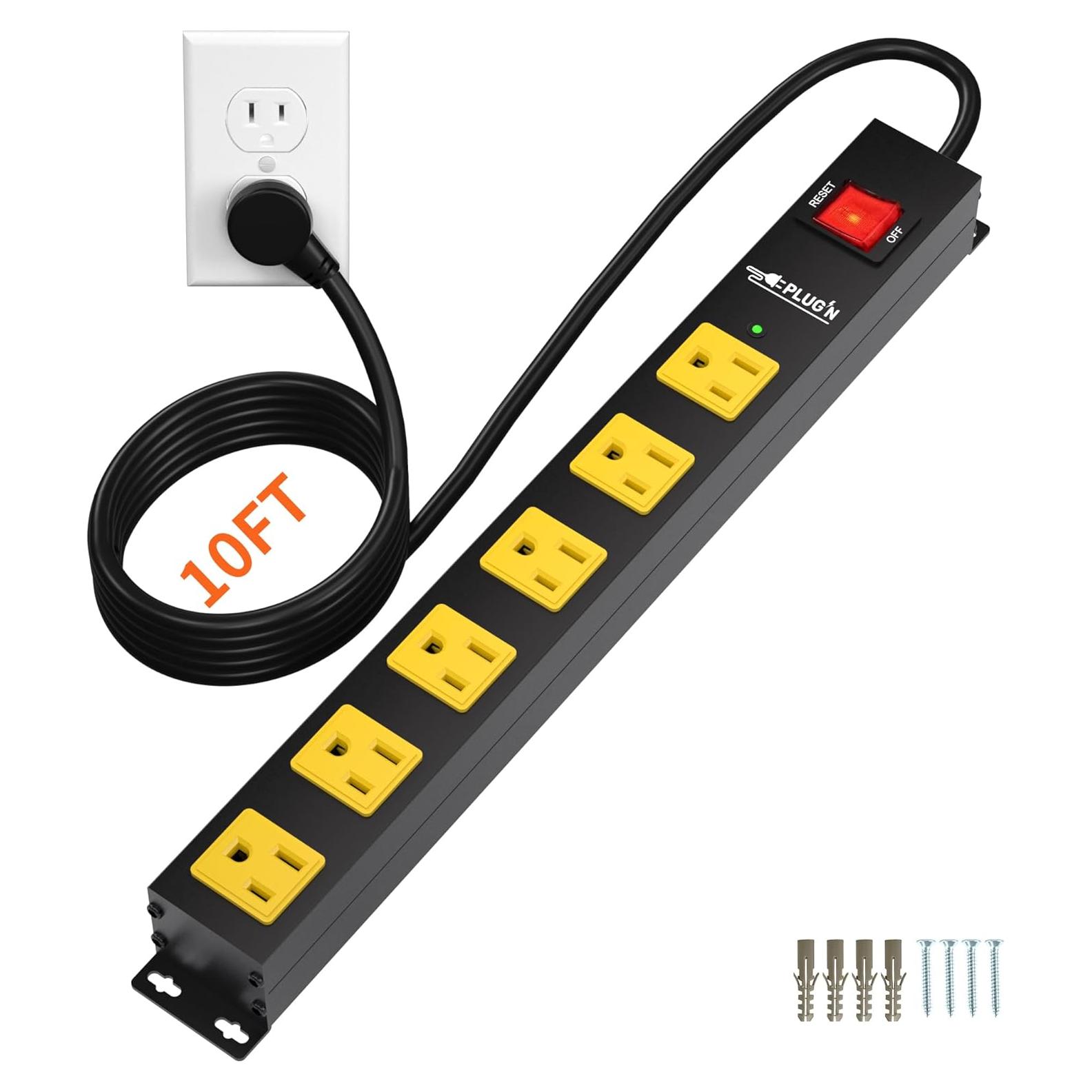 Regleta de 6 Salidas Plug'n con Protector 2700J y Cable 3M