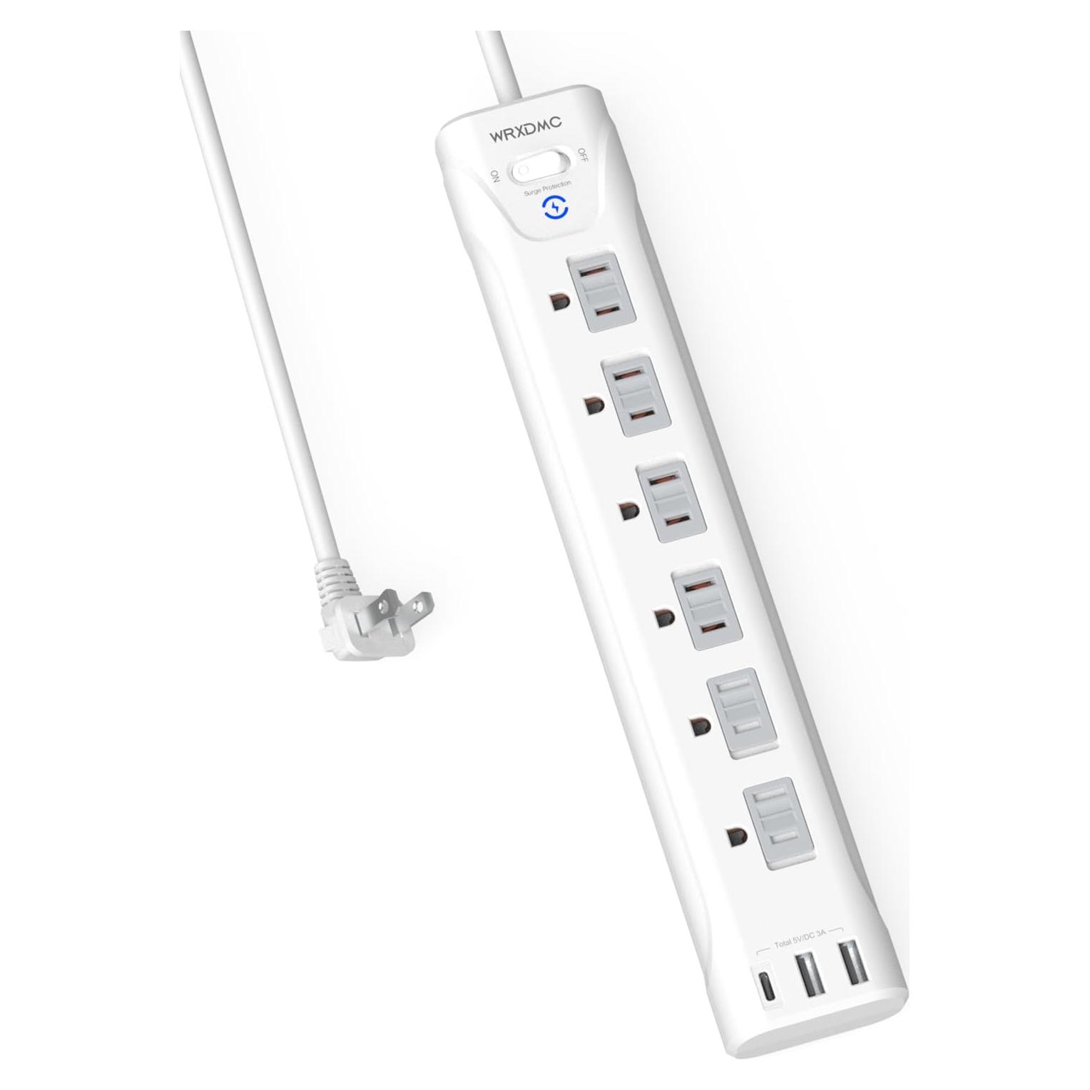 Regleta 2 Clavijas a 3 Clavijas WRXDMC 6 Salidas AC 3 USB