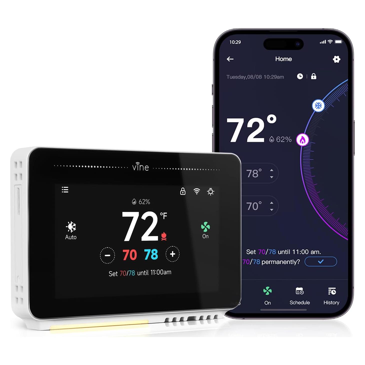 Termostato Inteligente Vine TJ-919T WiFi 4.3" Programable