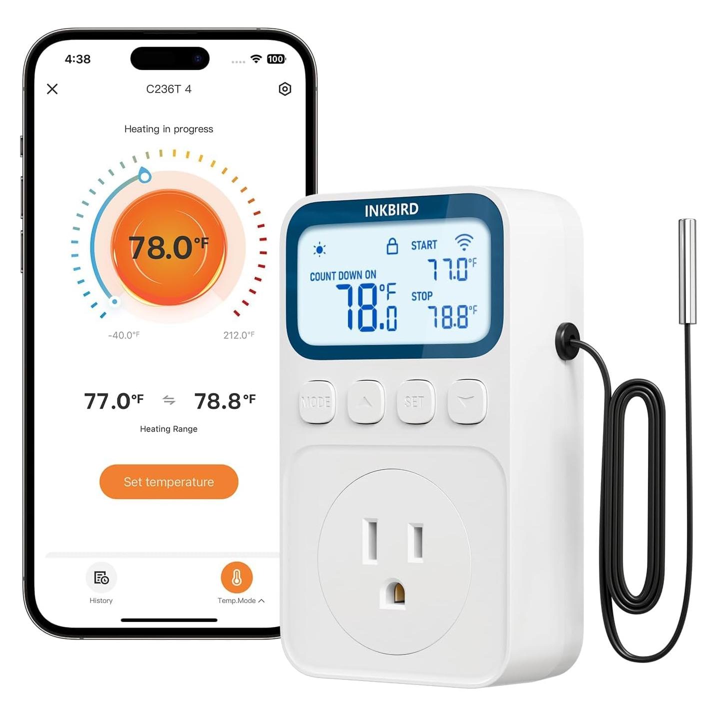 Termostato WiFi INKBIRD C236T 1800W Control Remoto