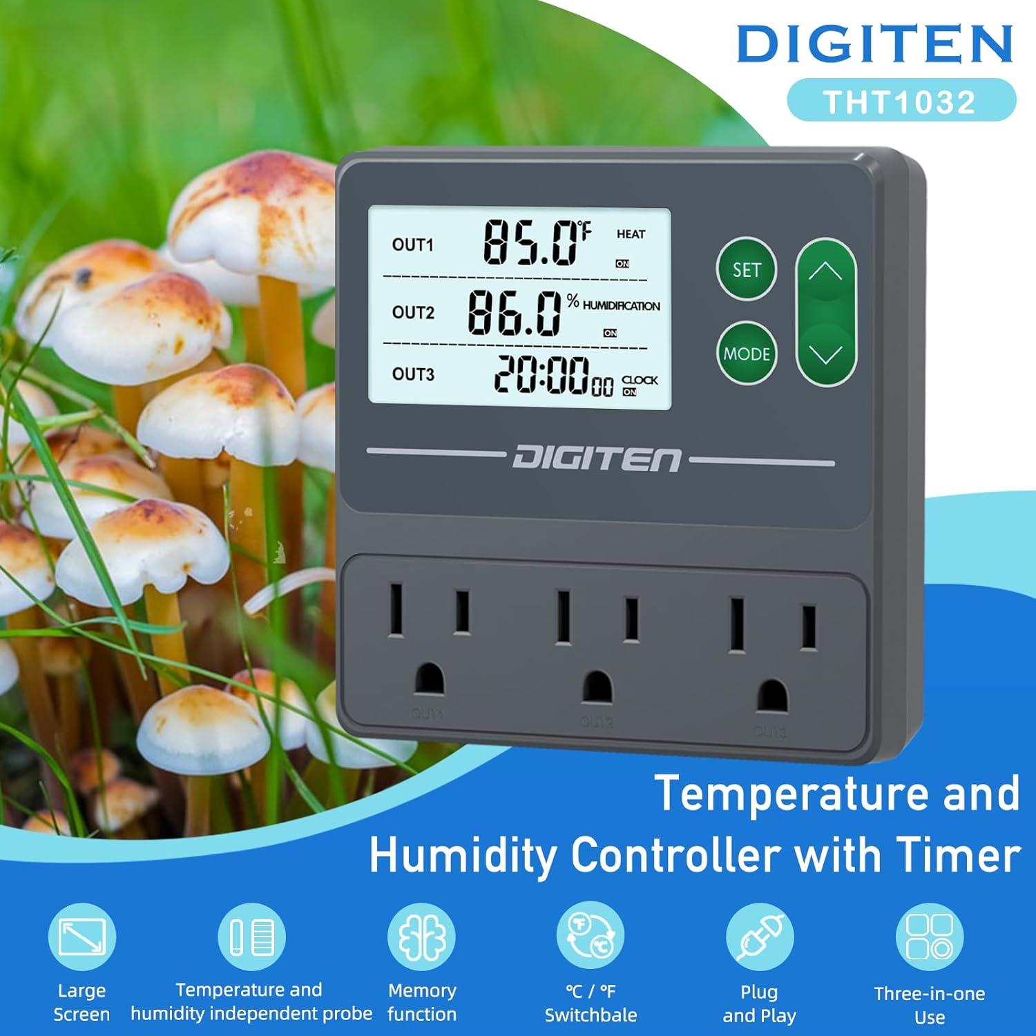 Controlador de Temperatura y Humedad DIGITEN THT1032 - Doble Sonda