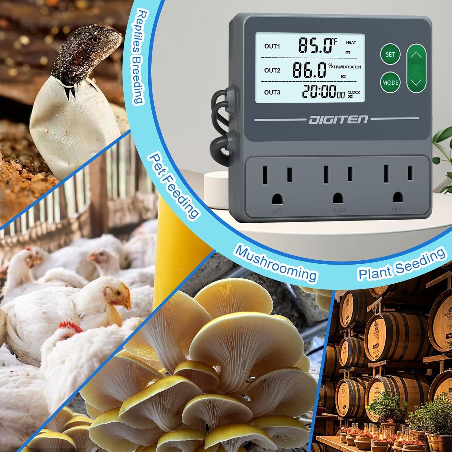 Controlador de Temperatura y Humedad DIGITEN THT1032 - Doble Sonda