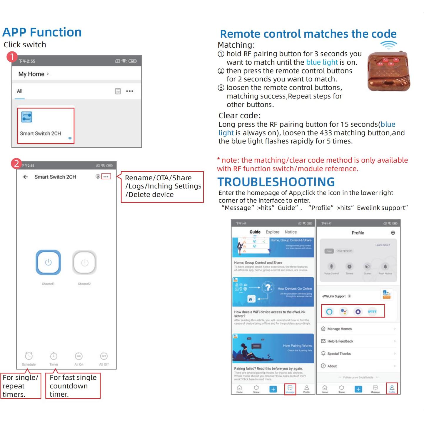Interruptor WiFi Inteligente Huacaoe 10A para Actuadores