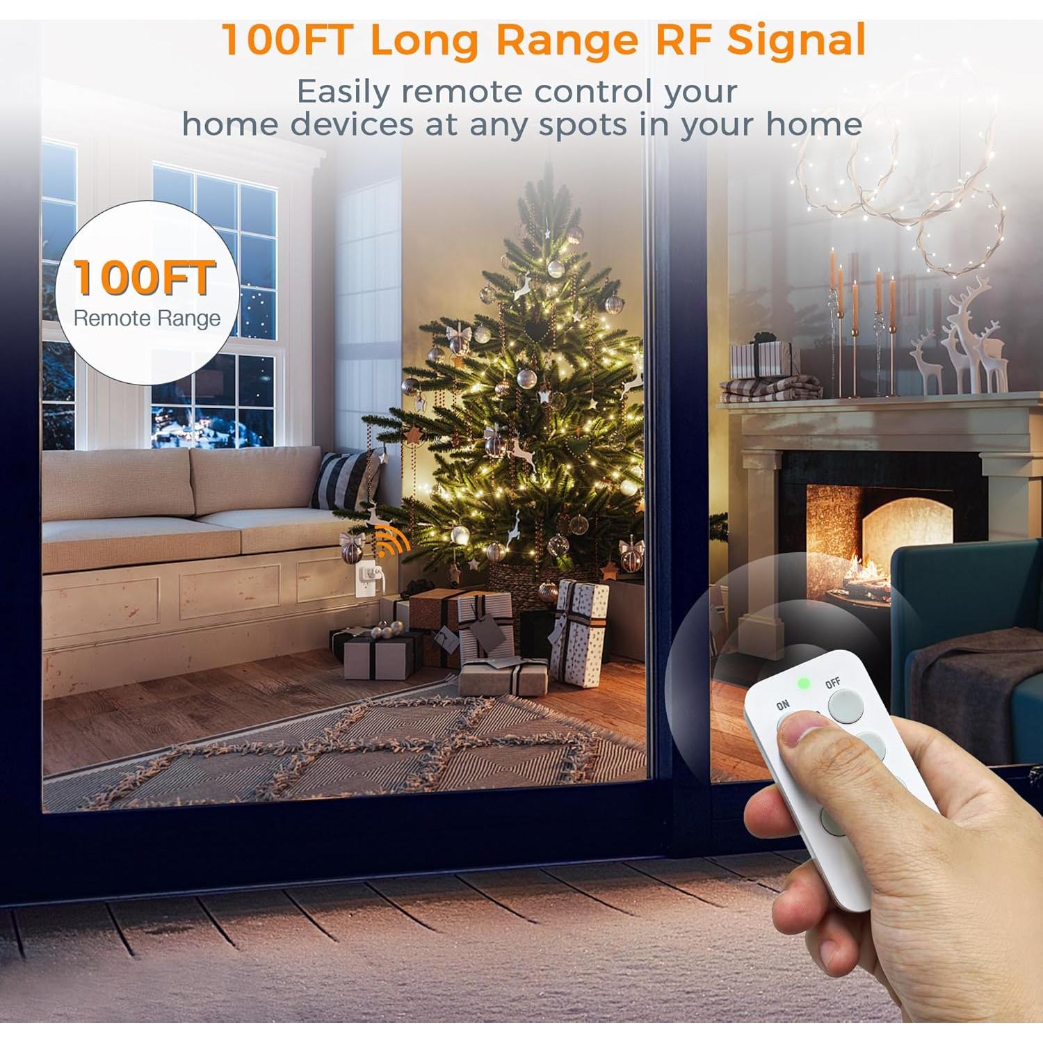 Enchufe de Control Remoto TESSAN 3 Enchufes 1250W Blanco