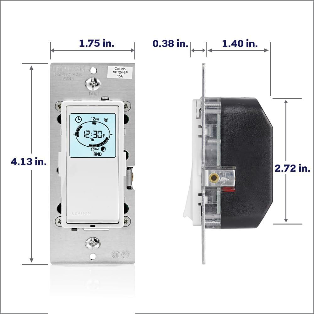 Interruptor Programable Astronómico Leviton VPT24-1PZ Blanco