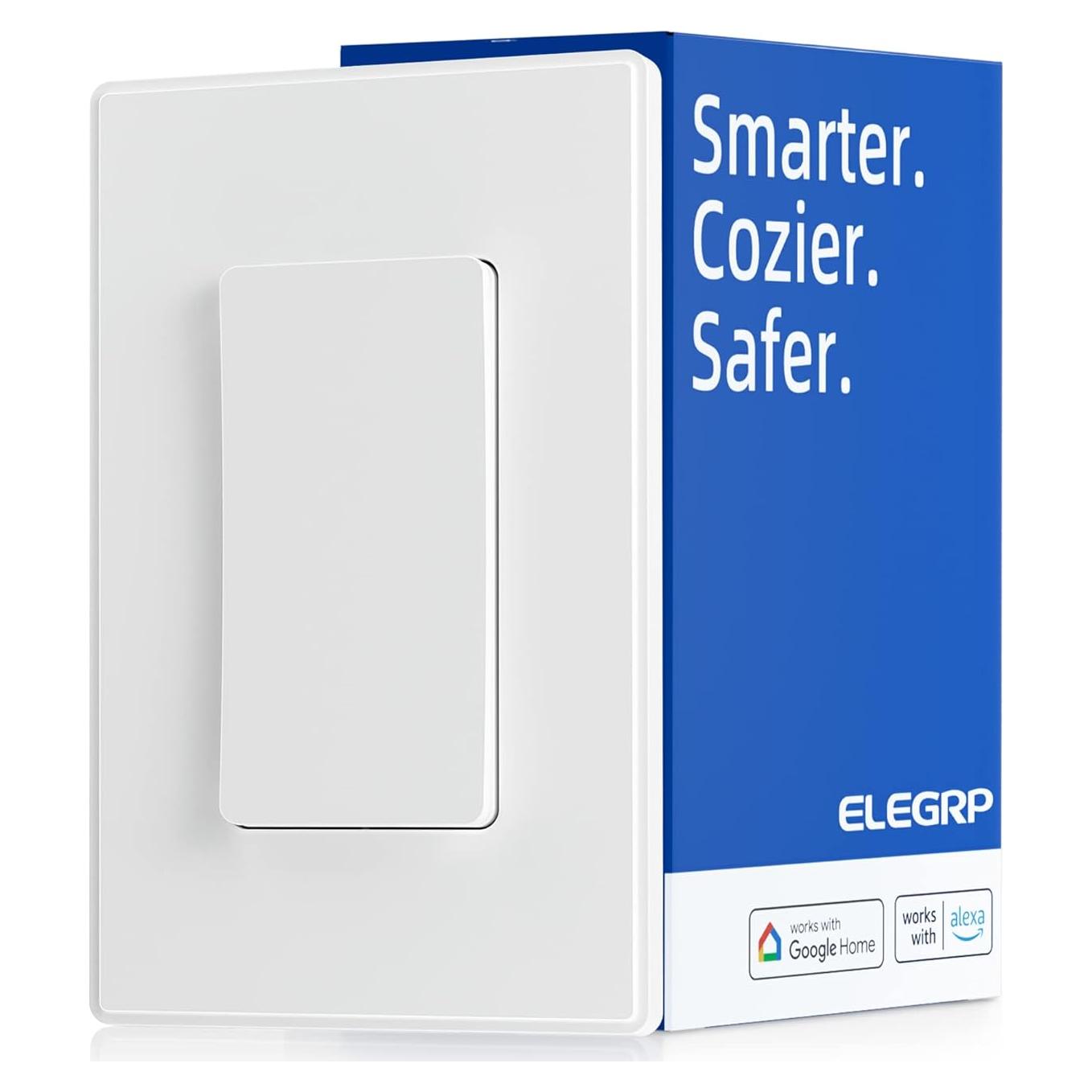 Interruptor de Luz Inteligente ELEGRP SPN10 Wi-Fi 2.4GHz Blanco