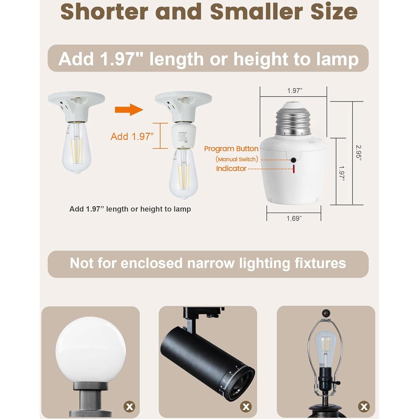Enchufe de Luz Inalámbrico SURAIELEC con Control Remoto E26