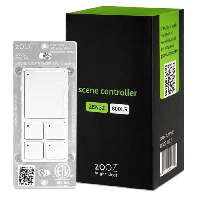 Controlador de Escena Z-Wave Zooz ZEN32 800LR, Blanco