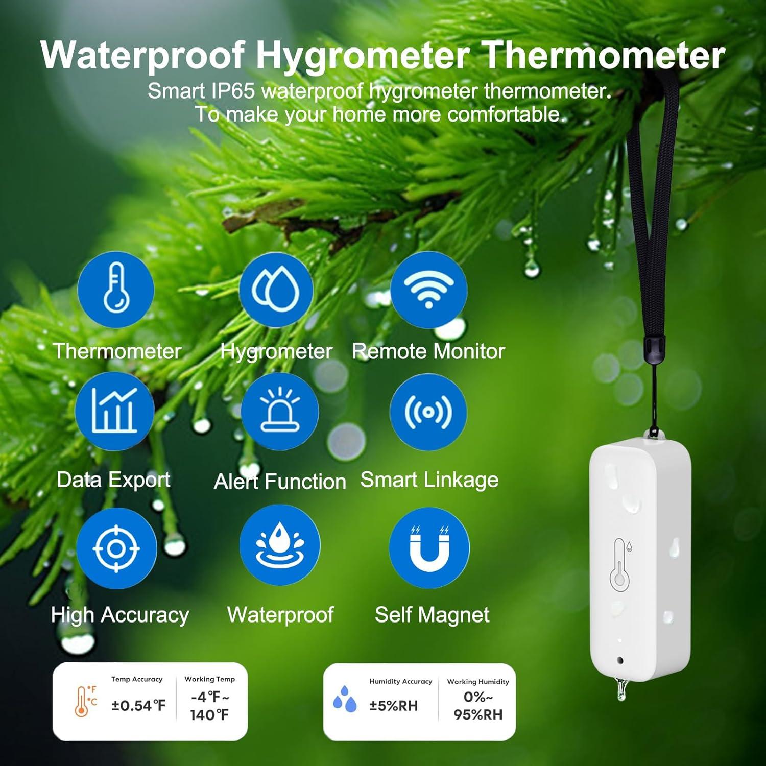 Higrómetro Termómetro Inteligente PHOVOLT IP65 2 Paquete