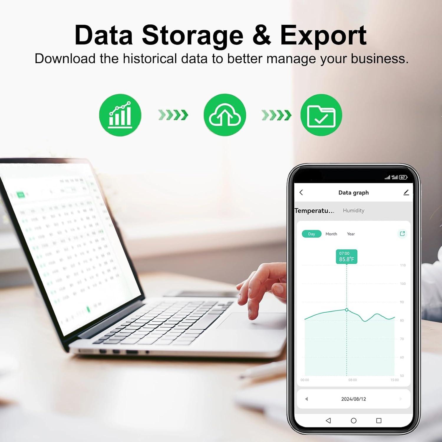 Higrómetro Termómetro Inteligente PHOVOLT IP65 2 Paquete
