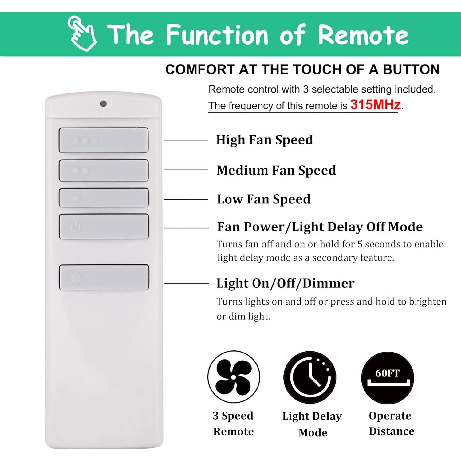 Control Remoto para Ventilador de Techo Harbor Breeze RC-92T