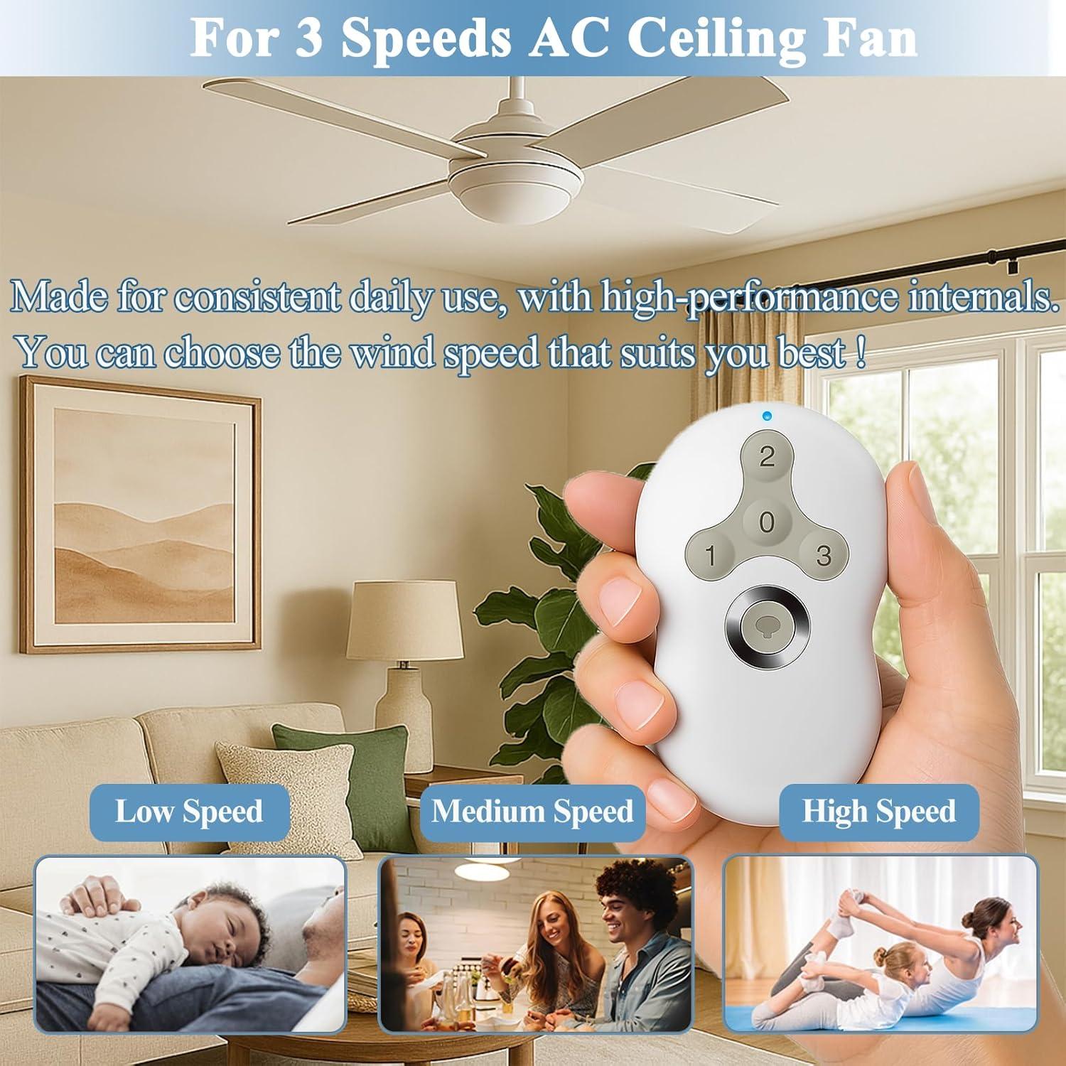 Control Remoto Hunter RC-5T1 para Ventilador de Techo 3 Velocidades