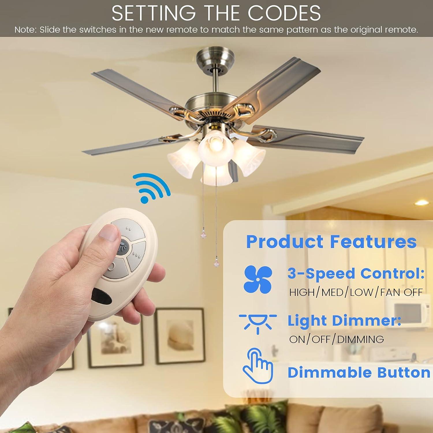 Control Remoto Ventilador de Techo Eogifee 35T 3 Velocidades