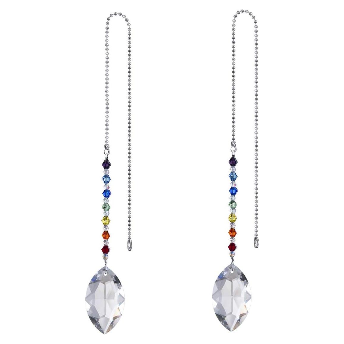 Cadenas de Tirar para Ventilador de Techo H&D 42.7 cm Cristal