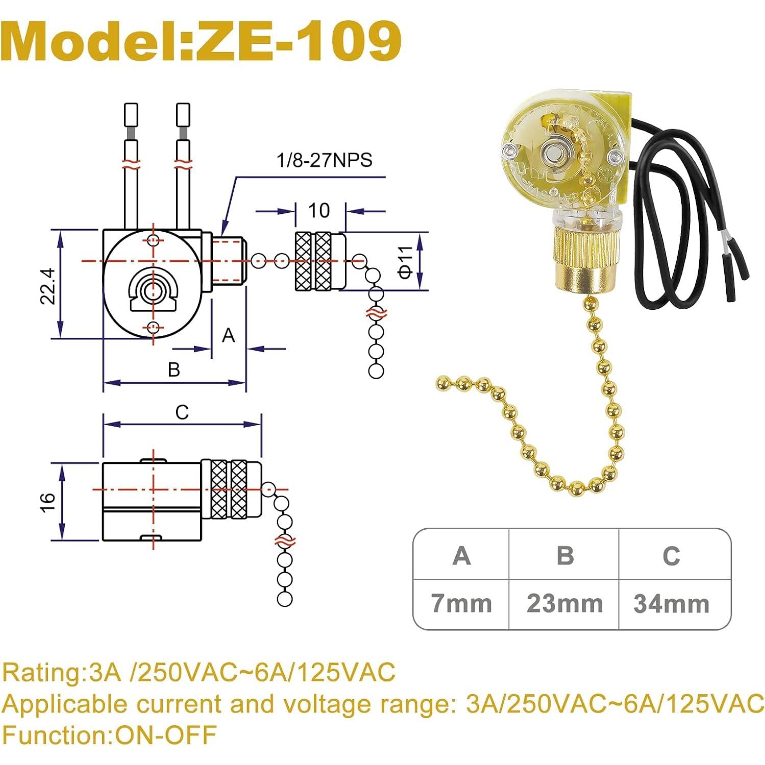 Interruptor de cadena de tracción AYNEFY - 4 piezas 3A/250V