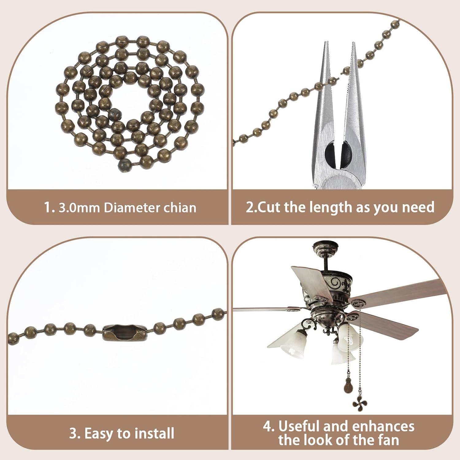 Extensores de Cadena para Ventilador de Techo YBEATY 4 Pcs