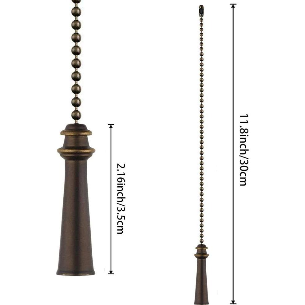 Cadena de Tirar Decorativa para Ventilador de Techo 30.48cm Bronce 2 Pcs