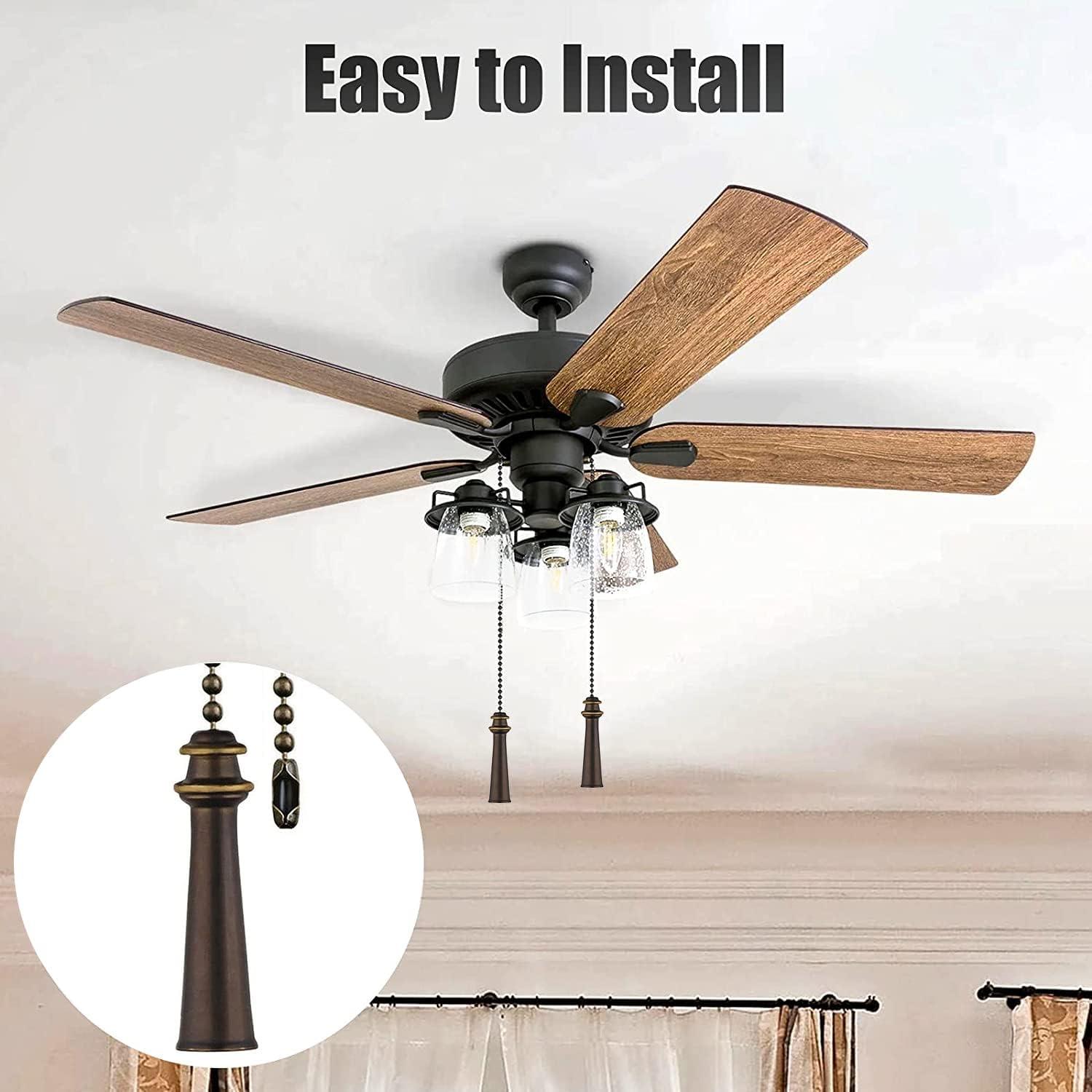 Cadena de Tirar Decorativa para Ventilador de Techo 30.48cm Bronce 2 Pcs