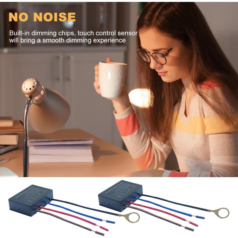 Kit de 2 Interruptores de Atenuación Táctil Herxsin 3 Niveles