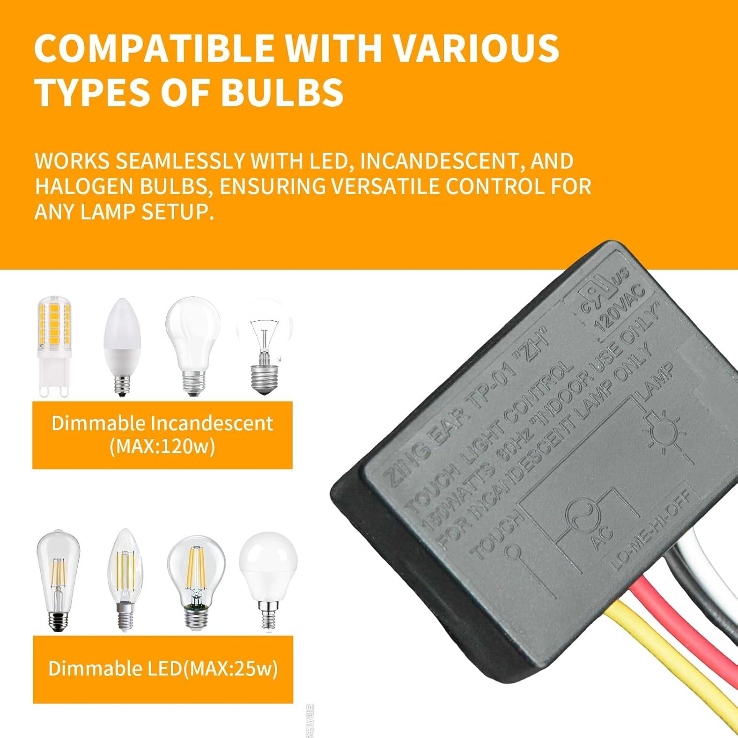 Interruptor Táctil Txelegant Zing Ear TP-01 para Lámparas LED