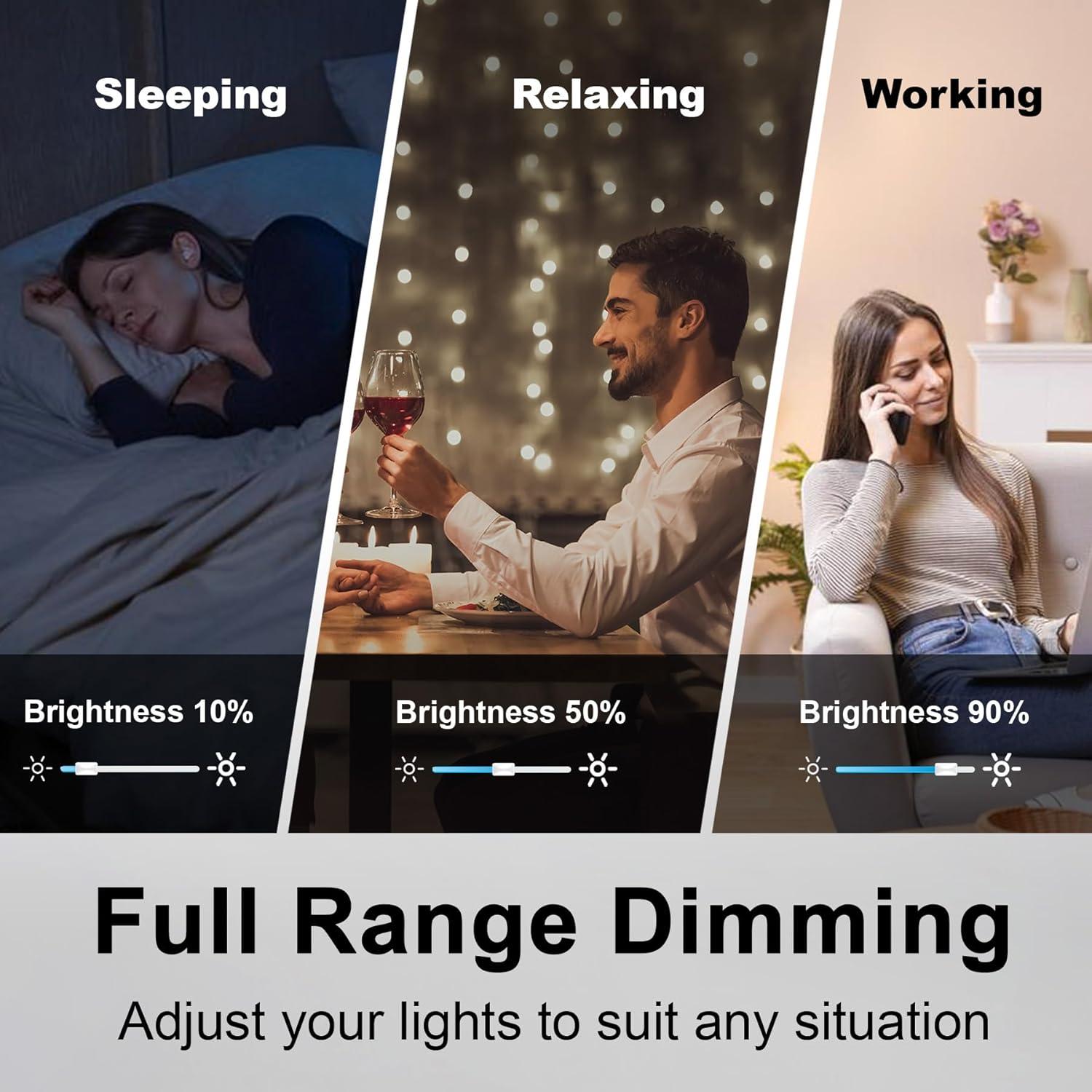 Interruptor Regulador de Luz BESTTEN 6 Pack Blanco LED 120V