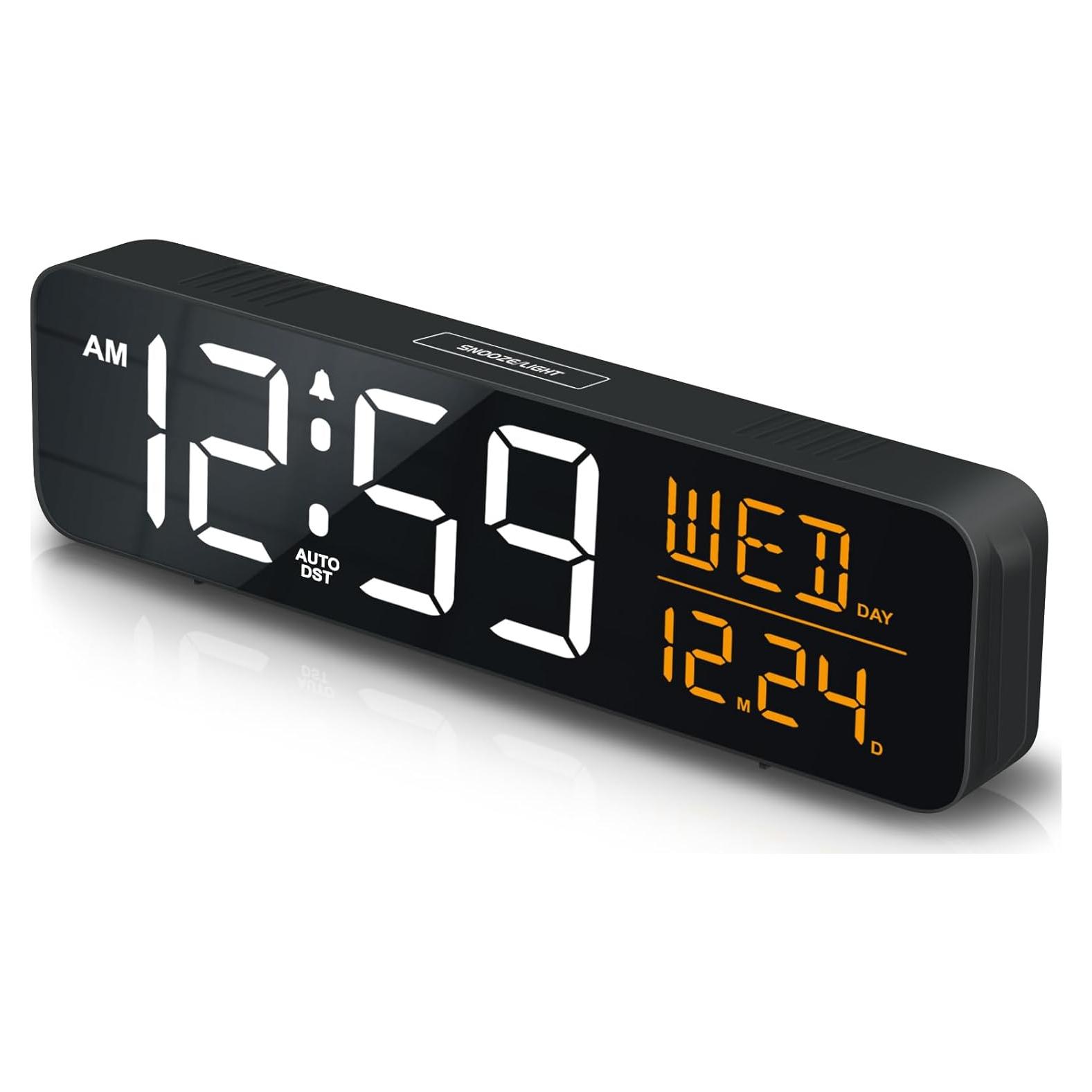 Reloj Despertador Digital Peakeep 22.86x6.35cm USB C Brillo Ajustable