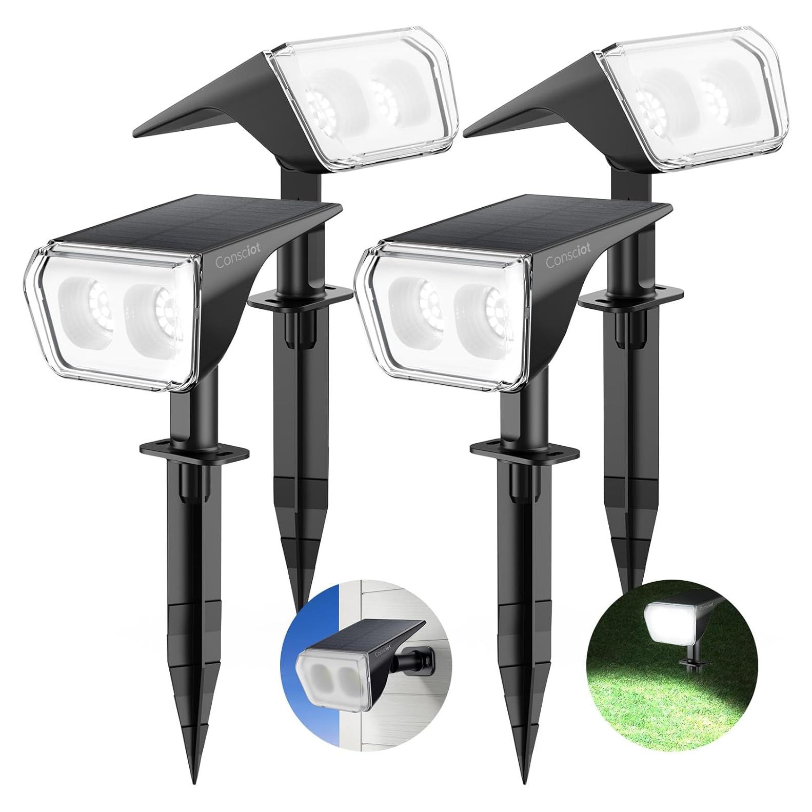 Luces Solares de Spot Exterior Consciot 24 LED IP67 4 Paquete