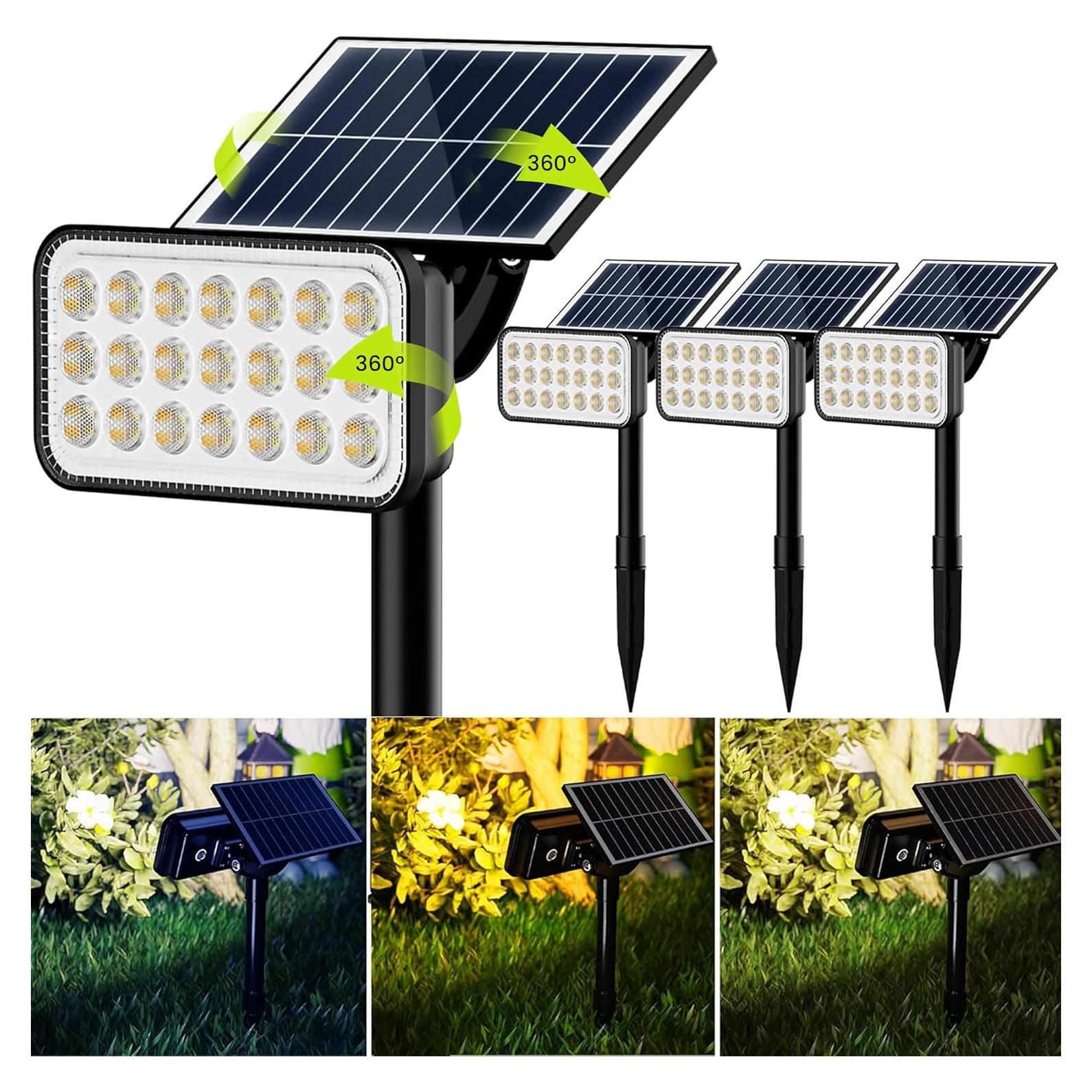 Focos Solares JACKYLED 84-LED 5 Modos IP65 4 Paquete